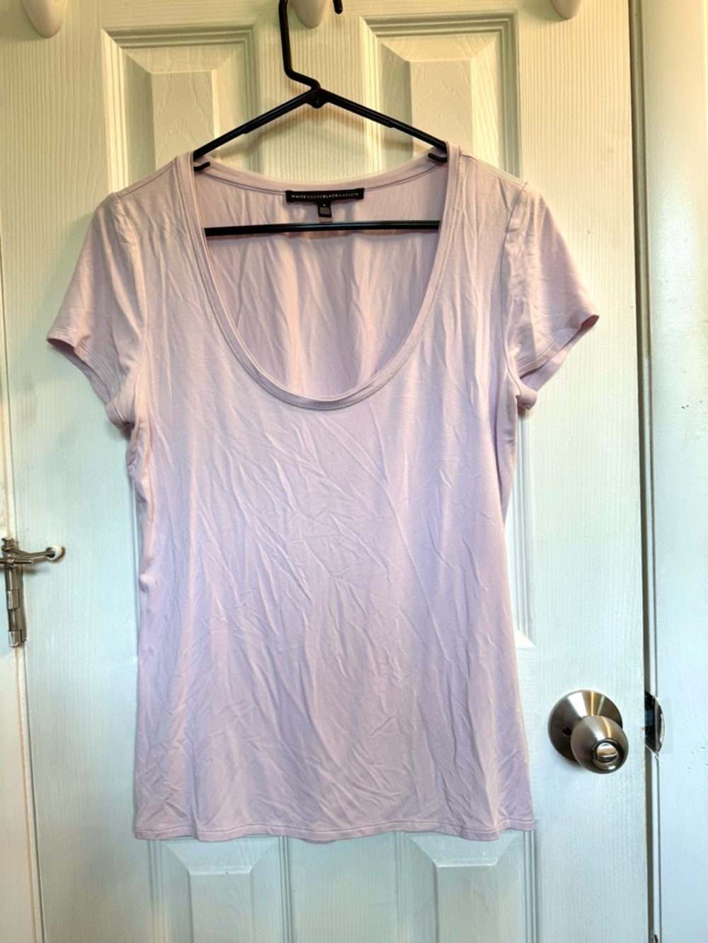 White House Black Market Scoop Neck Short Sleeve Tee - Orchid Hush S/M